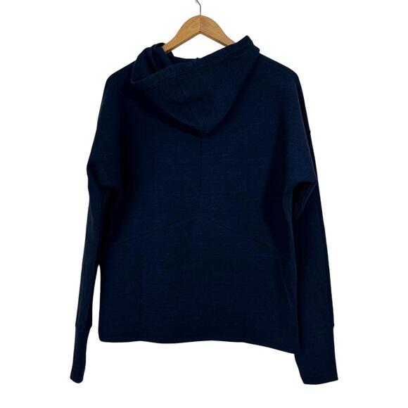 Reebok Women’s Size Small Navy Blue Doubleknit Full Zip Hooded Active Jacket - Picture 2 of 9